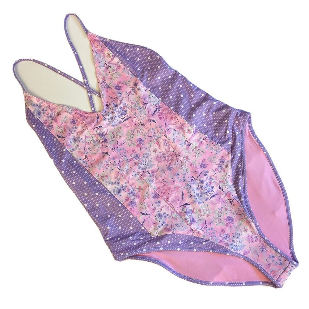 LoveShackFancy Lavender Floral One Piece Swimsuit - Picture 2 of 10